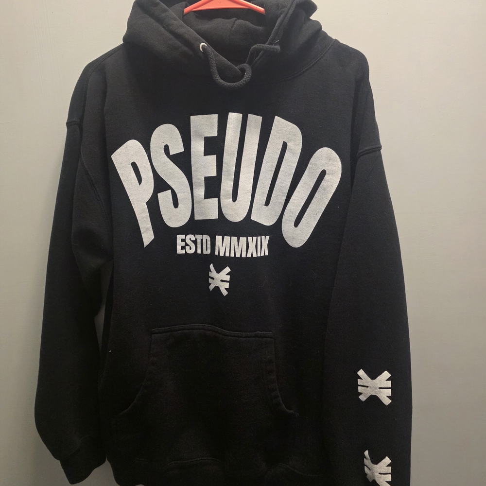 Black Hoodie with White Accents
